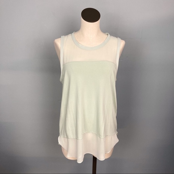 𝅺vince Camuto Soft Breeze Green Sleeveless Top - Picture 1 of 16